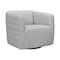 Armen Living Melanie Swivel Dove Gray Genuine Leather Barrel Chair LCMECHDV - alternate 1